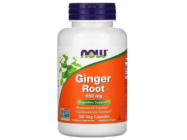 Корень имбиря NOW Foods Ginger Root 550 mg 100 Veg Caps