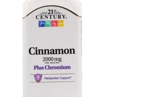 Корица 21st Century Cinnamon Plus Chromium 2000 mg 120 Veg Caps CEN-27383