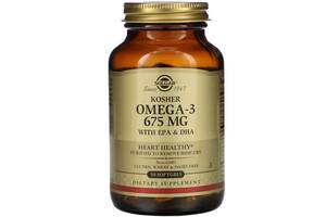 Kosher Omega-3 Solgar кошерный 675 мг 50 гелевых капсул
