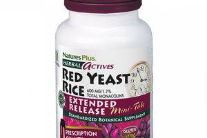 Красный рис Nature's Plus Herbal Actives, Red Yeast Rice 600 mg 60 Mini Tabs