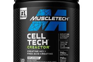 Креатин комплекс MuscleTech Cell Tech CREACTOR Creatine HCI + Free-Acid Creatine 235 g /120 servings/ Unflavored