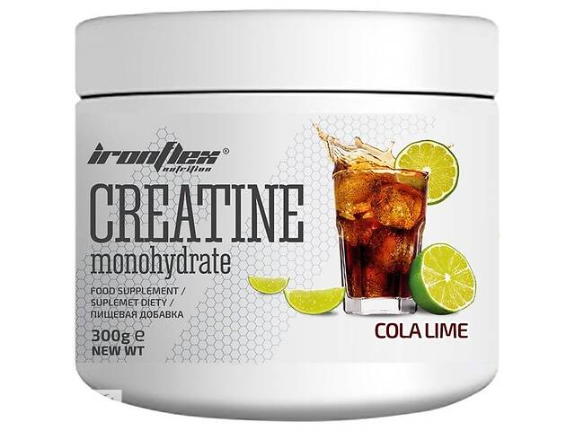 Креатин моногидрат IronFlex Creatine Monohydrate 300 g /120 servings/ Cola Lime