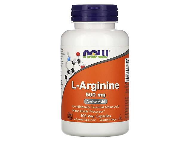 L-аргинин L-Arginine Now Foods 500 мг 100 вегетарианских капсул