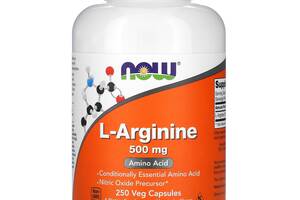 L-аргинин L-Arginine Now Foods 500 мг 250 вегетарианских капсул