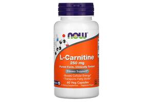 L-Carnitine Now Foods 250 мг 60 вегетарианских капсул