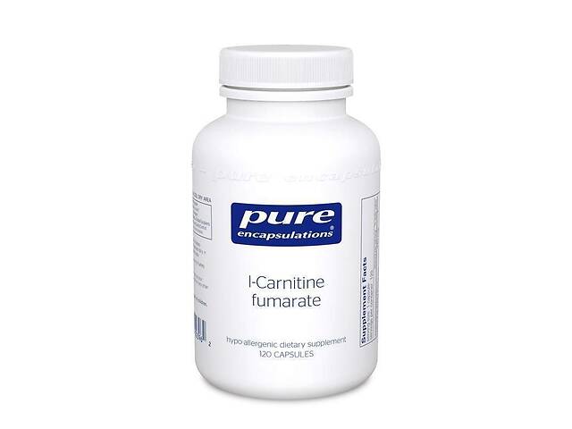 L-карнитин фумарат l-Carnitine Fumarate Pure Encapsulations для улучшения метаболизма мышц и жиров 120 капсул