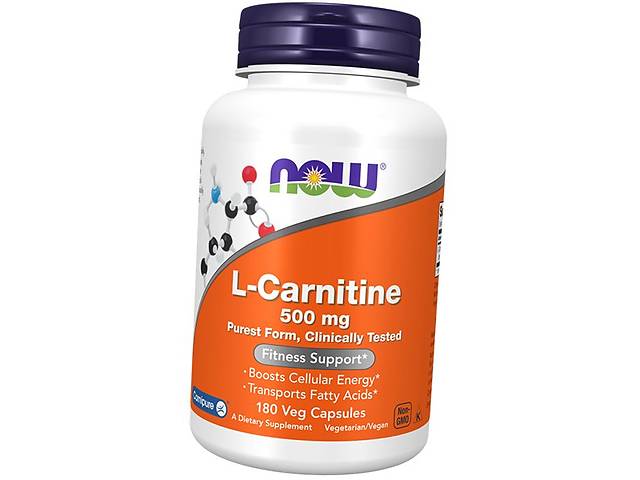 Л Карнитин Тартрат L-Carnitine 500 Now Foods 180вегкапс (02128005)