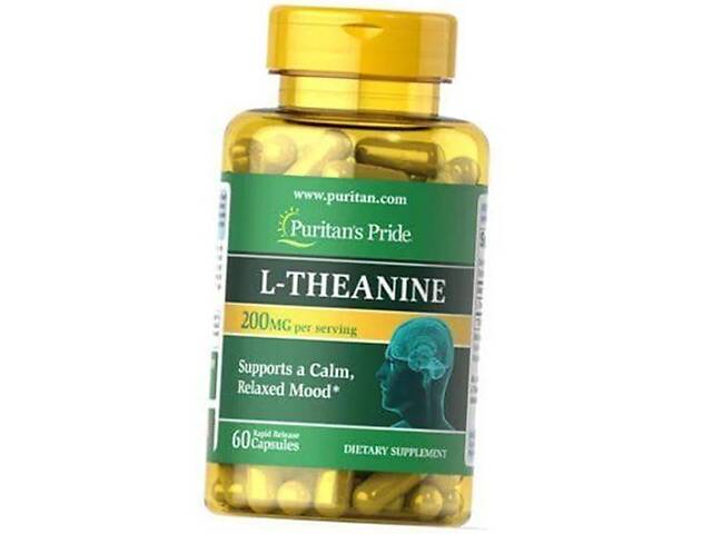 Л Теанин L-Theanine 200 Puritan's Pride 60капс (27367011)