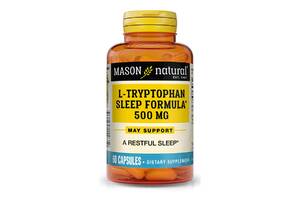 L-триптофан 500 мг Формула для сна L-Tryptophan Sleep Formula Mason Natural 60 капсул