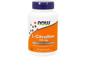 L-Цитруллин 750мг, Now Foods, L-Citrulline, 90 капсул