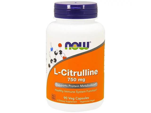 L-Цитруллин 750мг, Now Foods, L-Citrulline, 90 капсул