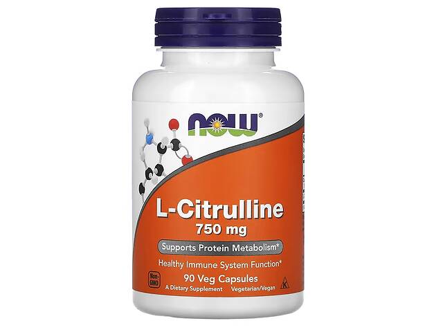 Л-Цитруллин Now Foods L-Citrulline 750 мг 90 капсул