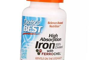 Легкоусвояемое Железо High Absorption Iron with Ferrochel 27 Doctor's Best 120таб (36327071)