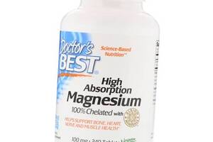 Магній Хелат Легкозасвоюваний High Absorption Magnesium 100 Doctor's Best 240таб (36327002)