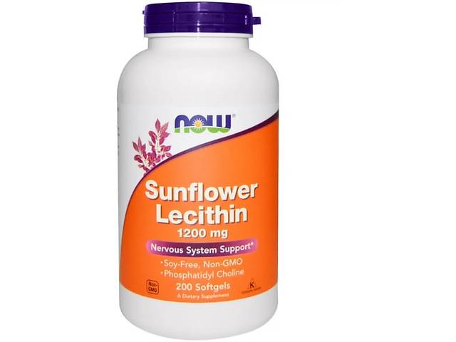 Лецитин NOW Foods Sunflower Lecithin 1200 mg 200 Softgels