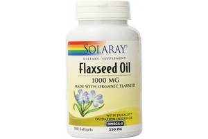 Льняное масло Solaray Flaxseed Oil 1000 mg 100 Softgels SOR-00802