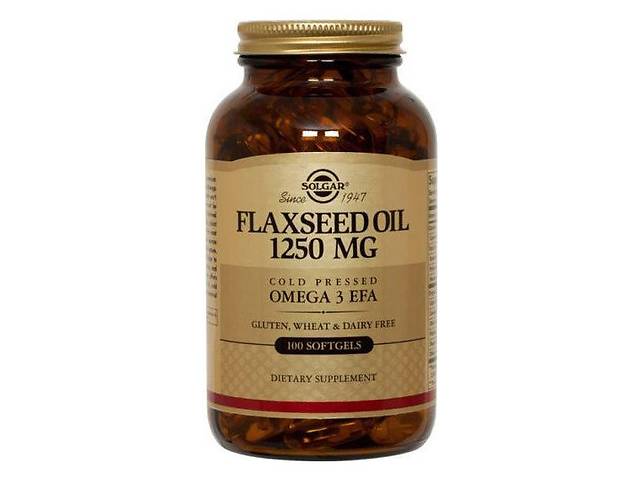 Льняное масло Solgar Flaxseed Oil 1250 mg 100 Softgels