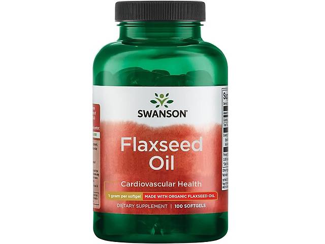 Льняное масло Swanson Flaxseed Oil 1000 mg 100 Caps