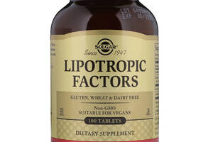 Липотропный фактор Lipotropic Factors Solgar 100 таблеток