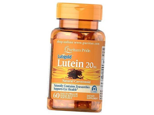 Лютеин и Зеаксантин, Lutein 20 with Zeaxanthin, Puritan's Pride 60 (72367014)