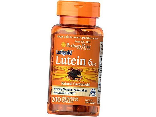 Лютеин и Зеаксантин Lutein 6 with Zeaxanthin Puritan's Pride 100гелкапс (72367015)