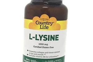 Лизин L-Lysine 1000 Country Life 100таб (27124005)