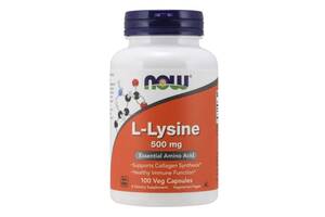 Лизин NOW Foods L-Lysin 500 mg 100 Veg Caps