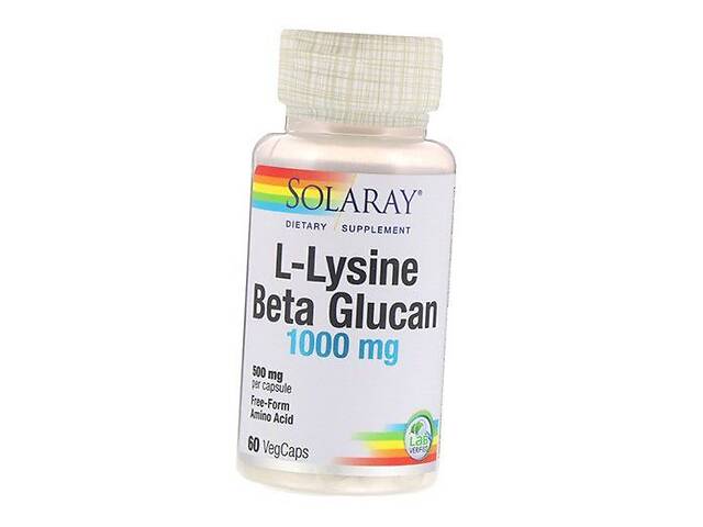 Лизин и Бета-глюкан L-Lysine & Beta Glucan Solaray 60вегкапс (27411001)