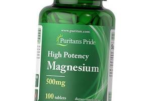 Магний высокоактивный Magnesium 500 Puritan's Pride 100таб (36367112)