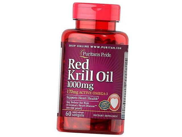 Масло криля Red Krill Oil 1000 Puritan's Pride 30гелкапс (67367024)