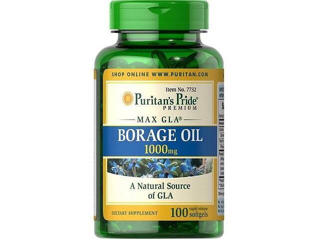 Масло огуречника Puritan's Pride Borage Oil 1000 mg 100 Caps