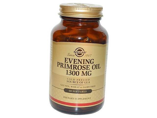 Масло Примулы Вечерней, Evening Primrose Oil 1300, Solgar 60 (71313014)