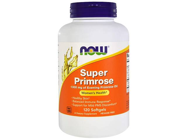 Масло вечерней примулы Evening Primrose Oil Now Foods супер 1300 мг 120 гелевых капсул