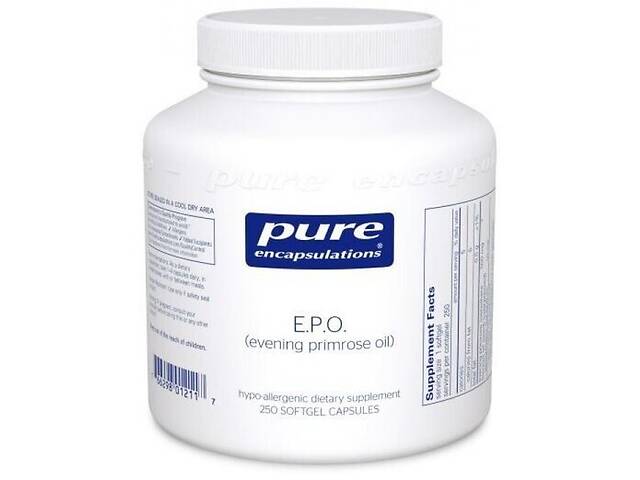 Масло вечерней примулы Pure Encapsulations E.P.O. Evening Primrose Oil 250 Softgel Capsules PE-01211