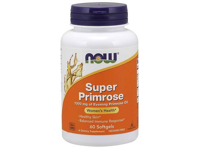 Масло вечерней примулы Super Primrose Now Foods 1300 мг 60 капсул