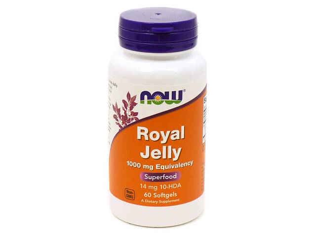 Маточное молочко Royal Jelly Now Foods 1000 мг 60 гелевых капсул