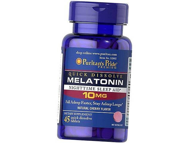 Мелатонин быстрорастворимый Quick Dissolve Melatonin 10 Puritan's Pride 90таб Клубника (72367012)