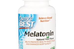 Мелатонин для сна Doctor's Best DRB-00407 Melatonin 5 mg 120 Chewable Tabs Natural Mint Flavor