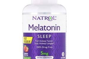 Мелатонин для сна Natrol Melatonin Fast Dissolve, Extra Strength 5 mg 150 Tabs Strawberry NTL-07144