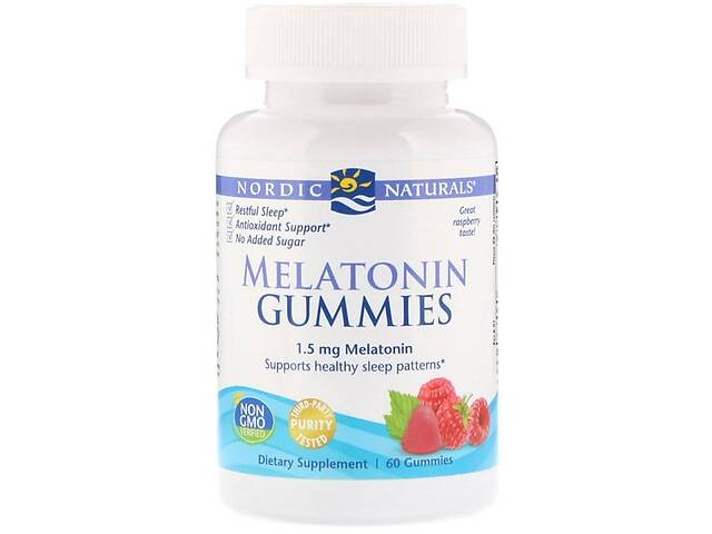 Мелатонин для сна Nordic Naturals Melatonin Gummies 1,5 mg 60 Gummies Raspberry NOR30188