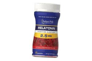 Мелатонин Melatonin Gummy 2.5 Puritan's Pride 60таб Клубника (72367011)