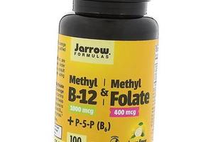 Метил В-12 и Метилфолат Methyl B-12 1000 & Methyl Folate 400 Jarrow Formulas 100леденцов Лимон (36345028)