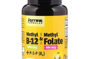 Метилкобаламин Jarrow Formulas Methyl B-12 & Methyl Folate 1000 mcg/400 mcg 100 Lozenges Lemon Flavor