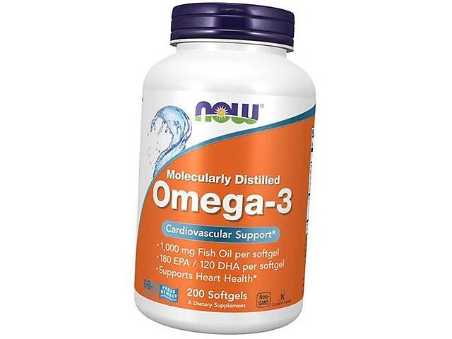 Молекулярно дистиллированная Омега 3 Omega-3 1000 Now Foods 200гелкапс (67128007)