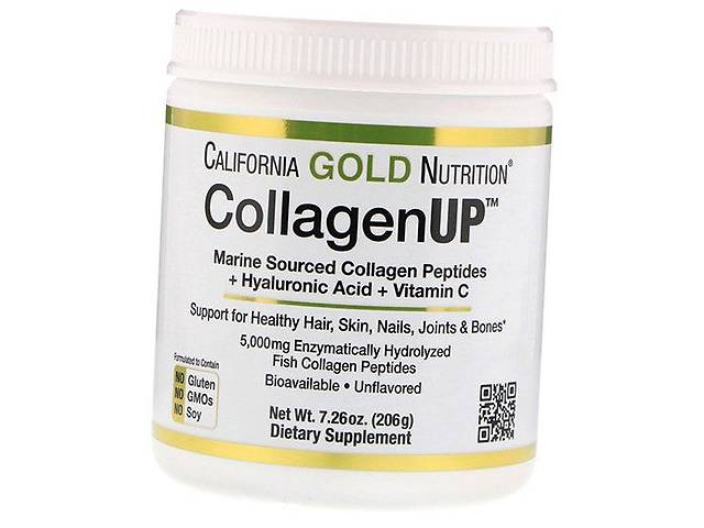 Морской коллаген с Гиалуроновой кислотой Collagen Up California Gold Nutrition 206г Без вкуса (68427001)