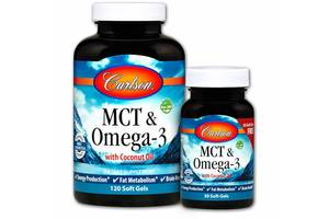 МСТ и Омега-3 MCT & Omega-3 Carlson Labs 120 гелевых капсул+30 капсул бесплатно