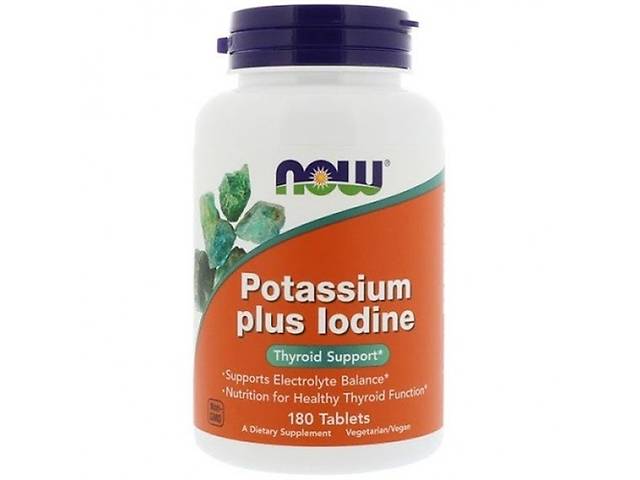 Мультиминеральный комплекс NOW Foods Potassium Plus Iodine 180 Tabs