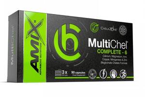 Мультиминералы для спорта Amix Nutrition ChelaZone MultiChel Complete 6 Bisglycinate Chelate 90 Veg Caps