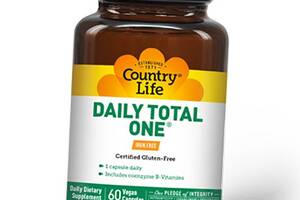 Мультивітаміни без заліза, Daily Total One Iron Free, Country Life 60вегкапс (36124006)