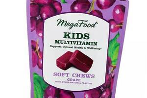 Мультивитамины для детей Mega Food Kids Multivitamin 30 таб Виноград (36343039)